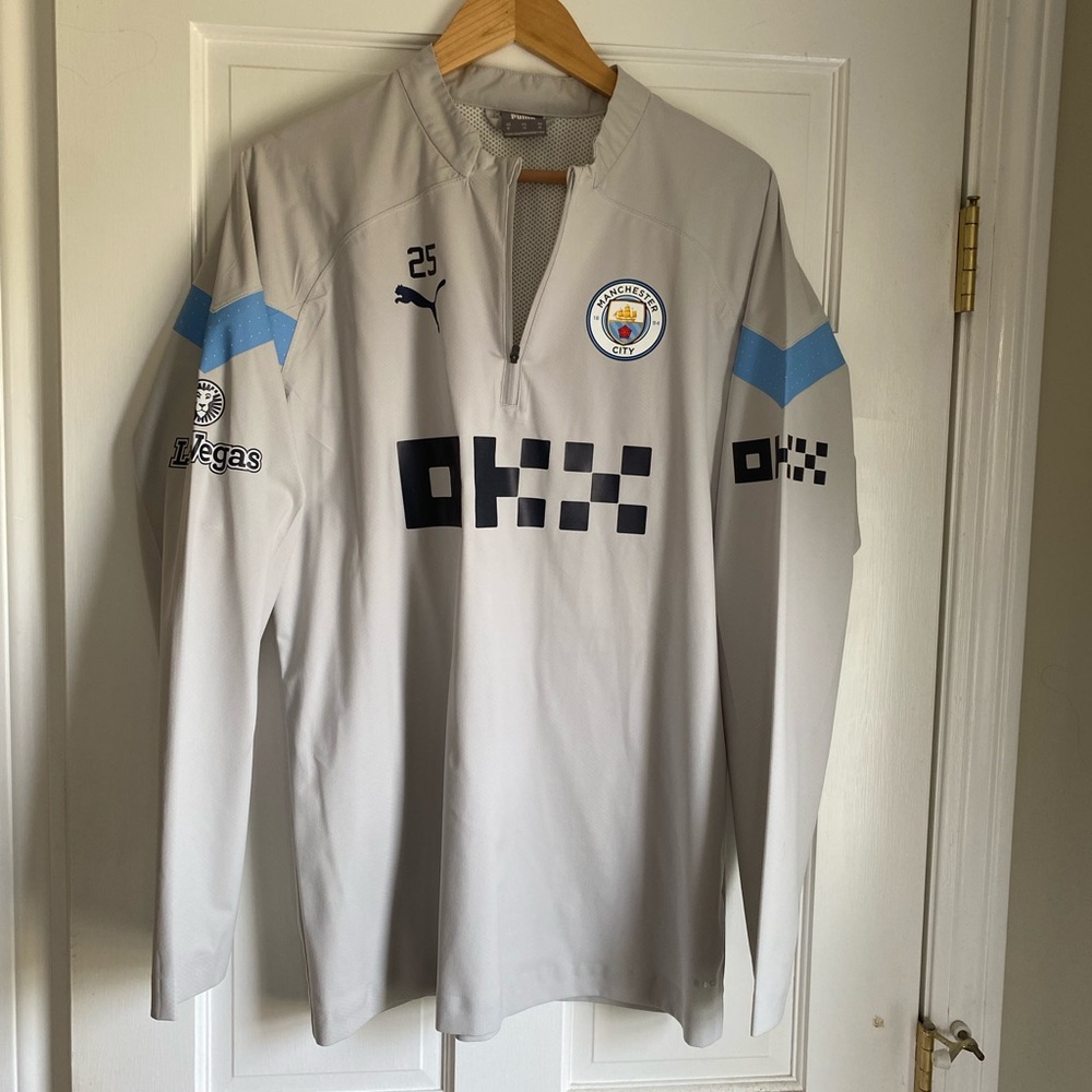 Manchester City Player Issue Worn Treble Winning Season RainCell MANUEL AKANJI